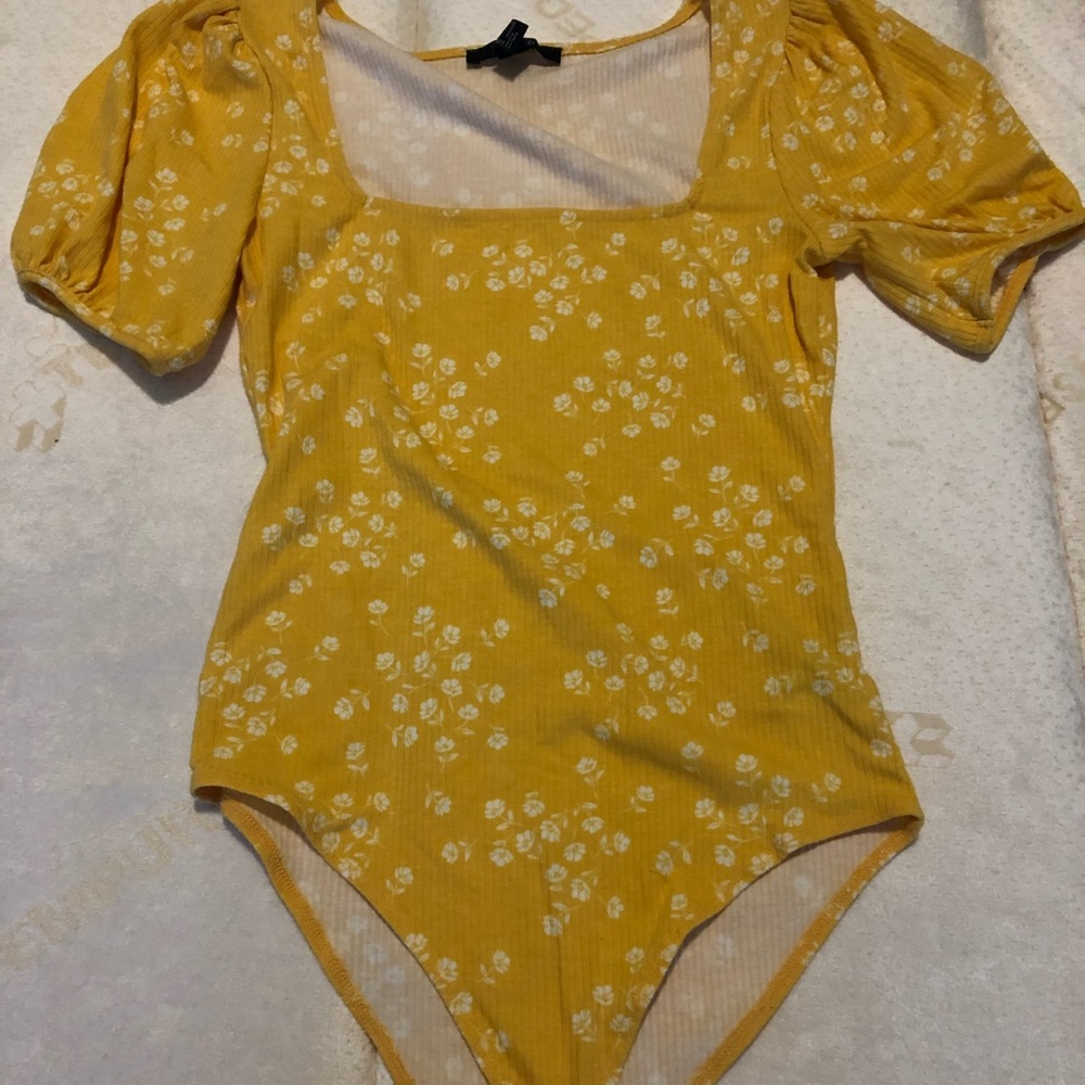 Floral yellow bodysuit